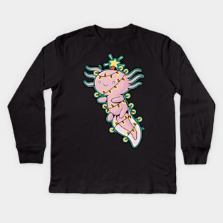 Christmas Axolotl Kids Long Sleeve T-Shirt